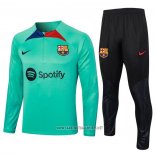 Sweatshirt Tracksuit Barcelona Kid 2023-2024 Light Green