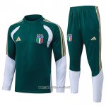 Sweatshirt Tracksuit Italy Kid 2025-2026 Green
