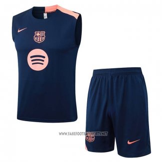 Tracksuit Barcelona Without Sleeves 2025-2026 Blue Rosa