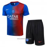 Tracksuit Paris Saint-Germain Short Sleeve 2025-2026 Blue Red - Shorts