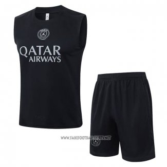 Tracksuit Paris Saint-Germain Without Sleeves 2025-2026 Black