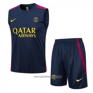 Tracksuit Paris Saint-Germain Without Sleeves 2023-2024 Blue