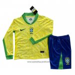 Brazil Home Shirt Kid Long Sleeve 2024