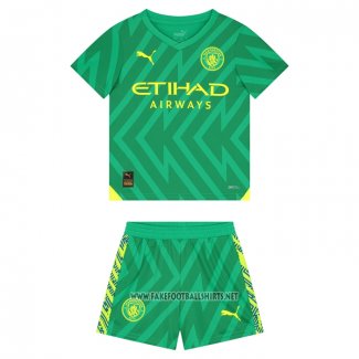 Manchester City Goalkeeper Shirt Kid 2023-2024 Green