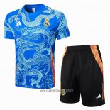 Tracksuit Real Madrid Dragon Short Sleeve 2024-2025 Blue - Shorts