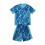 Portugal Goalkeeper Shirt Kid 2024 Blue