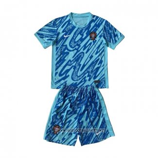 Portugal Goalkeeper Shirt Kid 2024 Blue