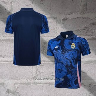 Real Madrid Dragon Shirt Polo 2024-2025 Blue