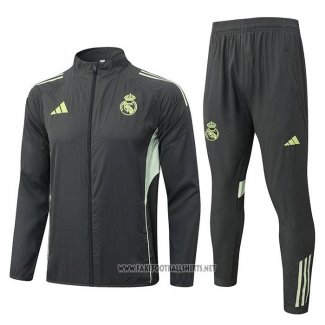 Windbreaker Tracksuit Real Madrid 2025-2026 Green Grey