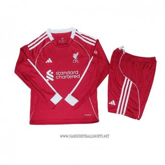 Liverpool Home Shirt Kid Long Sleeve 2025-2026