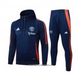 Sweatshirt Tracksuit Manchester United Kid 2024-2025 Blue