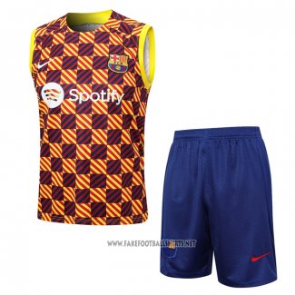 Tracksuit Barcelona Without Sleeves 2023-2024 Yellow